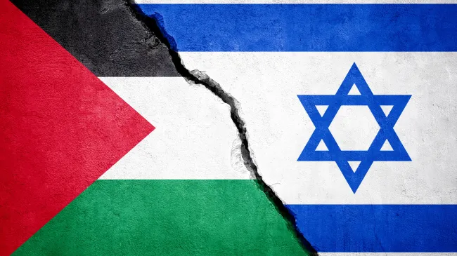 israel and palestine flags